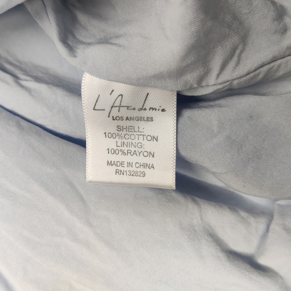 L'Academie Revolve Hawes Blue Cotton Chambray Button Front Mini Dress Medium - Picture 10 of 16